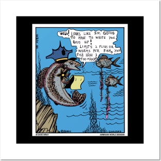 Fish Police Officer Funny Fishing Novelty Gift Posters and Art